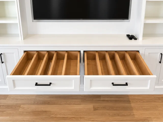 Action Cabinetry can customize the drawer dividers to works beautifully for your needs