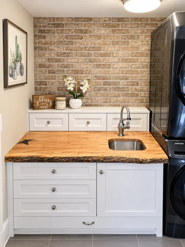 Laundry room cabinetry by Action Cabinetry