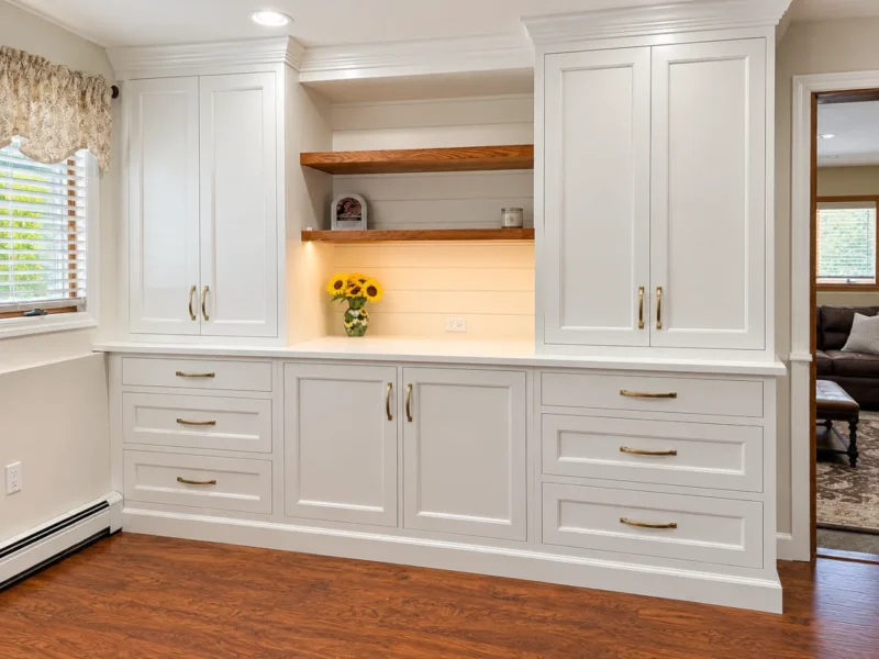 Custom cabinets and shelving by Action Cabinetry